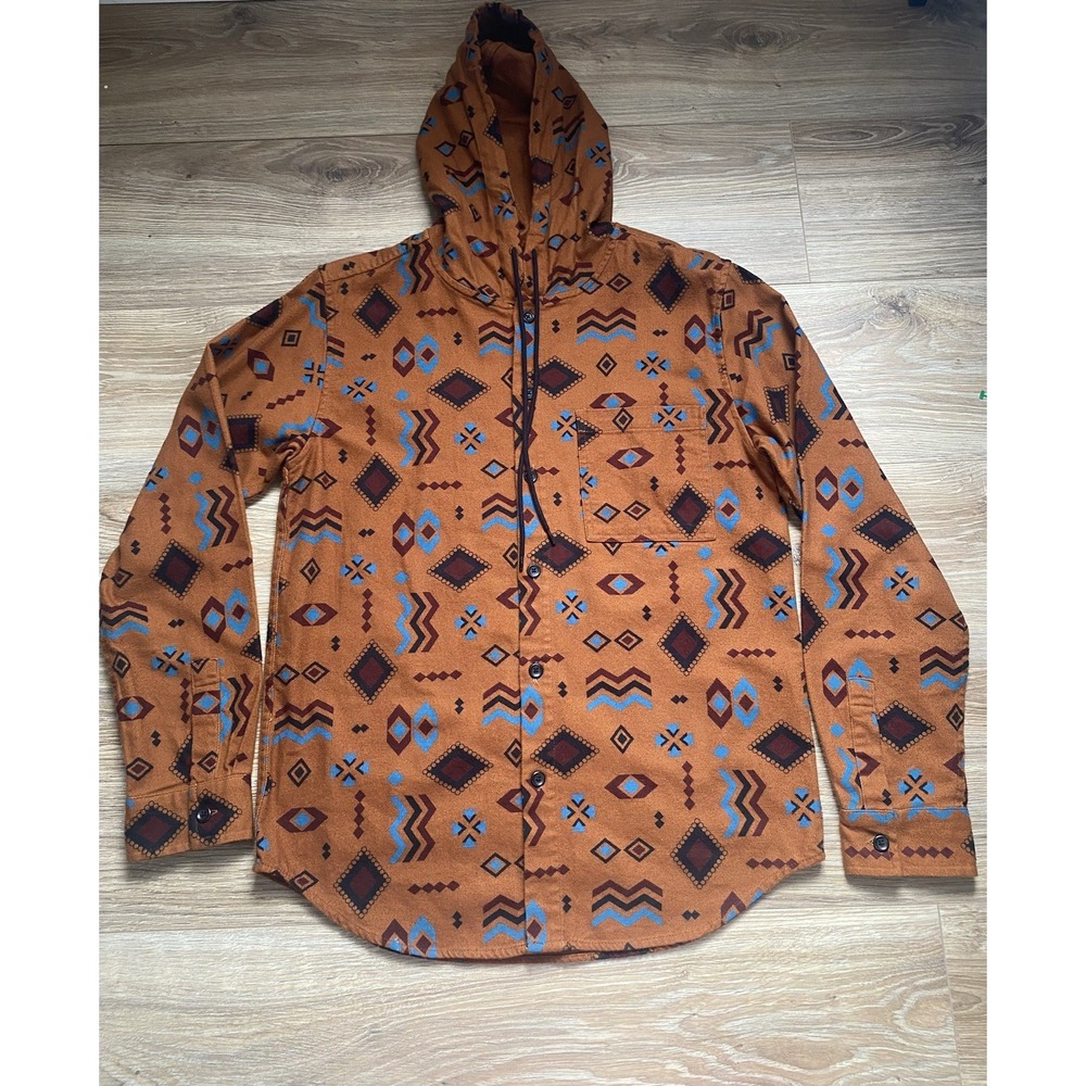 Men's Original Use Southwest Shirt Jacket Shacket Hooded Sz S